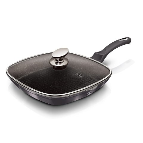 PATELNIA GRILLOWA Z POWŁ. GRANITOWĄ 28x28cm BERLINGER HAUS Carbon Pro BH-6909
