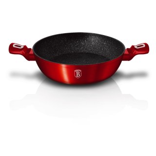 WOK GARNEK GRANITOWY 32CM 4.9L BERLINGER HAUS METALLIC LINE BURGUNDY BH-1264-N