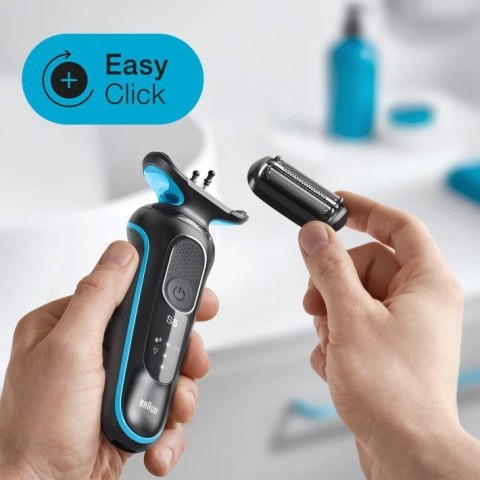 Braun | Shaver | 51-M1000S | Operating time (max) 50 min | Wet & Dry | Lithium Ion | Black/Blue Braun | Shaver | 51-M1000S | Operating time (max) 50 min | Wet & Dry | Lithium Ion | Black/Blue