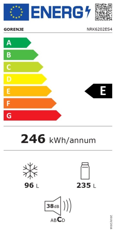 Chłodziarka | NRK6202ES4 | Klasa efektywności energetycznej E | Wolnostojąca | Kombi | Wysokość 200 cm | System No Frost | Pojem Chłodziarka | NRK6202ES4 | Klasa efektywności energetycznej E | Wolnostojąca | Kombi | Wysokość 200 cm | System No Frost | Pojem