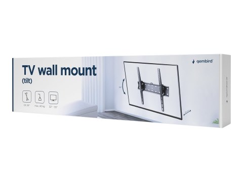 Gembird | Uchwyt ścienny | WM-55T-02 | 32-55 " | Maksymalna waga (udźwig) 40 kg | Czarny Gembird | Uchwyt ścienny | WM-55T-02 | 32-55 " | Maksymalna waga (udźwig) 40 kg | Czarny