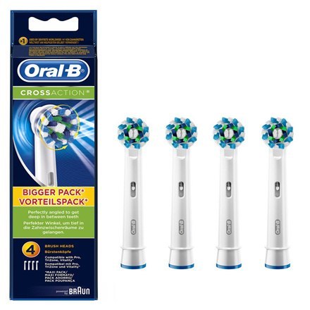 Oral-B | Główki szczoteczki | Cross Action Pro | Główki | Dla dorosłych | Liczba główek szczoteczki w zestawie 4 | Liczba trybów Oral-B | Główki szczoteczki | Cross Action Pro | Główki | Dla dorosłych | Liczba główek szczoteczki w zestawie 4 | Liczba trybów