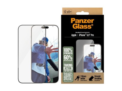 PanzerGlass Screen protector | Apple | iPhone 16 Pro Max | Glass | Transparent | Ultra-Wide Fit PanzerGlass Screen protector | Apple | iPhone 16 Pro Max | Glass | Transparent | Ultra-Wide Fit