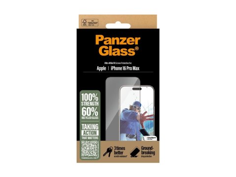 PanzerGlass Screen protector | Apple | iPhone 16 Pro Max | Glass | Transparent | Ultra-Wide Fit PanzerGlass Screen protector | Apple | iPhone 16 Pro Max | Glass | Transparent | Ultra-Wide Fit