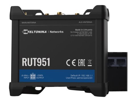 Przemysłowy router komórkowy | RUT951 | 802.11n | 10/100 Mbit/s | Porty Ethernet LAN (RJ-45) 4 | Obsługa sieci mesh Nie | MU-MiM Przemysłowy router komórkowy | RUT951 | 802.11n | 10/100 Mbit/s | Porty Ethernet LAN (RJ-45) 4 | Obsługa sieci mesh Nie | MU-MiM