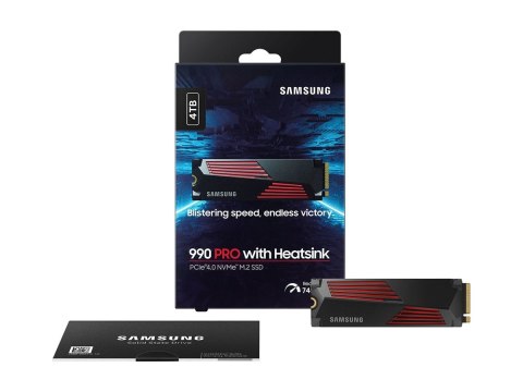 Samsung | 990 PRO z radiatorem | 4000 GB | Format SSD M.2 2280 | Interfejs SSD M.2 NVME | Prędkość odczytu 7450 MB/s | Prędkość Samsung | 990 PRO z radiatorem | 4000 GB | Format SSD M.2 2280 | Interfejs SSD M.2 NVME | Prędkość odczytu 7450 MB/s | Prędkość