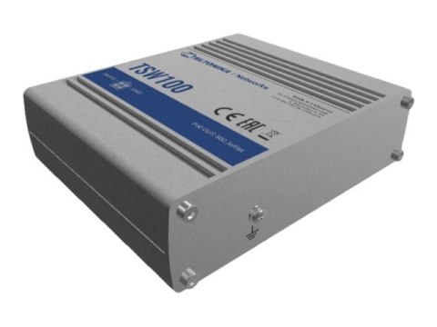 Teltonika | Industiral POE+ Swith | TSW100 | Unmanaged | Desktop | Porty 1 Gb/s (RJ-45) w ilości 5 | Porty PoE w ilości 4 | Port Teltonika | Industiral POE+ Swith | TSW100 | Unmanaged | Desktop | Porty 1 Gb/s (RJ-45) w ilości 5 | Porty PoE w ilości 4 | Port