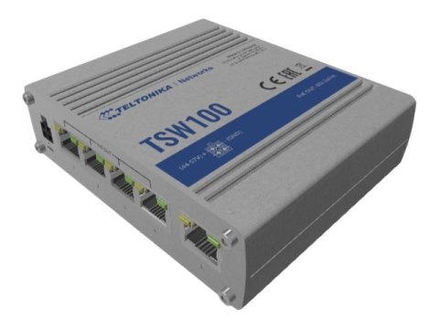 Teltonika | Industiral POE+ Swith | TSW100 | Unmanaged | Desktop | Porty 1 Gb/s (RJ-45) w ilości 5 | Porty PoE w ilości 4 | Port Teltonika | Industiral POE+ Swith | TSW100 | Unmanaged | Desktop | Porty 1 Gb/s (RJ-45) w ilości 5 | Porty PoE w ilości 4 | Port