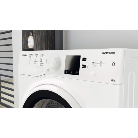 Whirlpool Washing machine | WRBSS 6249 W EU | Energy efficiency class C | Front loading | Washing capacity 6 kg | 1200 RPM | Dep Whirlpool Washing machine | WRBSS 6249 W EU | Energy efficiency class C | Front loading | Washing capacity 6 kg | 1200 RPM | Dep