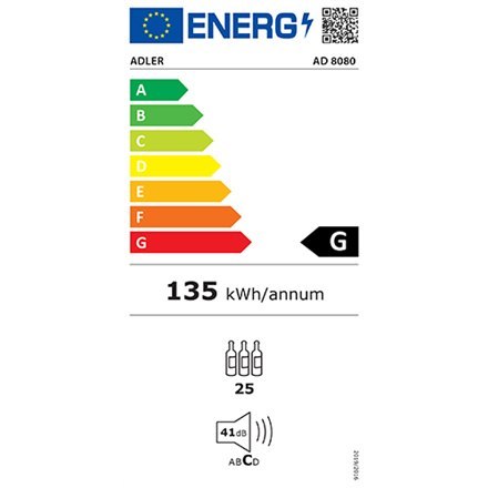 Adler | Chłodziarka do wina | AD 8080 | Klasa efektywności energetycznej G | Wolnostojąca | Pojemność butelek 24 | Typ chłodzeni Adler | Chłodziarka do wina | AD 8080 | Klasa efektywności energetycznej G | Wolnostojąca | Pojemność butelek 24 | Typ chłodzeni