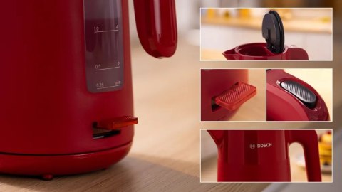 Bosch Kettle | TWK2M164 MyMoment | Electric | 2400 W | 1.7 L | Plastic | 360° rotational base | Red Bosch Kettle | TWK2M164 MyMoment | Electric | 2400 W | 1.7 L | Plastic | 360° rotational base | Red
