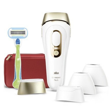 Braun Silk-expert Pro 5 IPL Epilator | PL5382 | Bulb lifetime (flashes) 400.000 | Number of power levels 3 | White/Gold Braun Silk-expert Pro 5 IPL Epilator | PL5382 | Bulb lifetime (flashes) 400.000 | Number of power levels 3 | White/Gold
