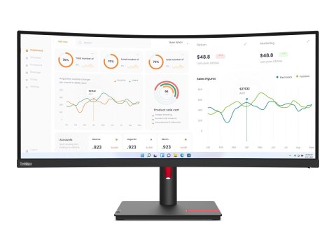 Lenovo | ThinkVision | T34w-30 | 34 " | VA | 21:9 | 60 Hz | 4 ms | Nie | 3440 x 1440 | 350 cd/m² | Porty HDMI w ilości 1 | Czarn Lenovo | ThinkVision | T34w-30 | 34 " | VA | 21:9 | 60 Hz | 4 ms | Nie | 3440 x 1440 | 350 cd/m² | Porty HDMI w ilości 1 | Czarn