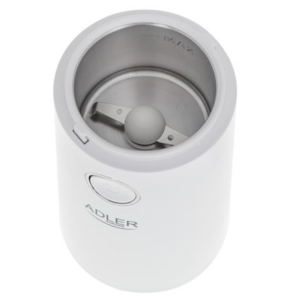 Adler | AD 4446ws | Młynek do kawy | 150 W | Pojemność ziaren kawy 75 g | Liczba filiżanek szt. | Biały Adler | AD 4446ws | Młynek do kawy | 150 W | Pojemność ziaren kawy 75 g | Liczba filiżanek szt. | Biały
