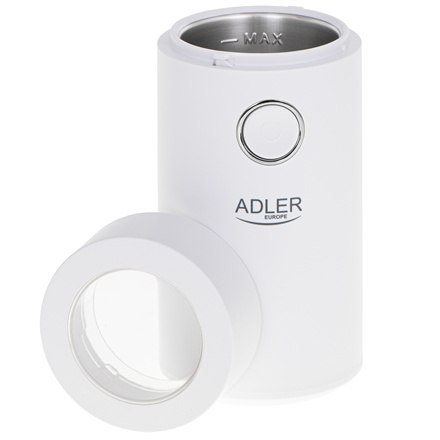 Adler | AD 4446ws | Młynek do kawy | 150 W | Pojemność ziaren kawy 75 g | Liczba filiżanek szt. | Biały Adler | AD 4446ws | Młynek do kawy | 150 W | Pojemność ziaren kawy 75 g | Liczba filiżanek szt. | Biały