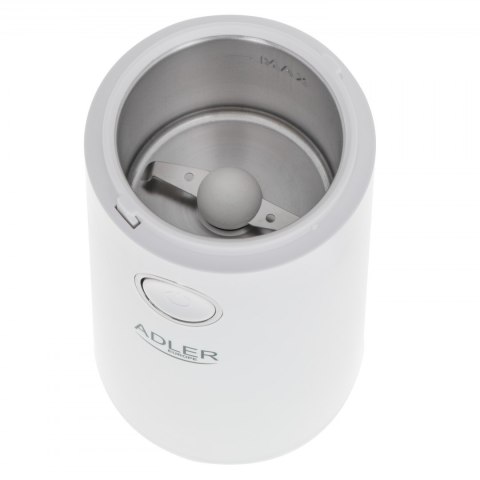 Adler | AD 4446ws | Młynek do kawy | 150 W | Pojemność ziaren kawy 75 g | Liczba filiżanek szt. | Biały Adler | AD 4446ws | Młynek do kawy | 150 W | Pojemność ziaren kawy 75 g | Liczba filiżanek szt. | Biały