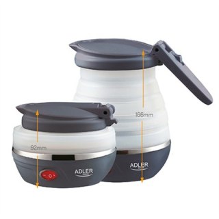 Adler | Czajnik podróżny | AD 1279 | Elektryczny | 750 W | 0,6 L | Silikonowy | Biały