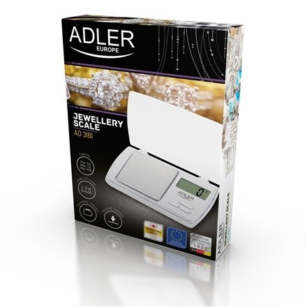 Adler | Waga precyzyjna | AD 3161 | Maksymalna waga (nośność) 0,5 kg | Dokładność 0,01 g | Biały Adler | Waga precyzyjna | AD 3161 | Maksymalna waga (nośność) 0,5 kg | Dokładność 0,01 g | Biały
