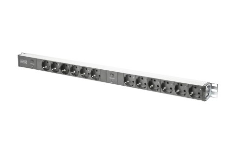 Aluminiowa listwa zasilająca z zabezpieczeniem przed przeciążeniem | DN-95405 | Ilość gniazd 12 Aluminiowa listwa zasilająca z zabezpieczeniem przed przeciążeniem | DN-95405 | Ilość gniazd 12