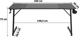 Biurko gamingowe SHADOW GAMER 1.1 160 cm podkładka