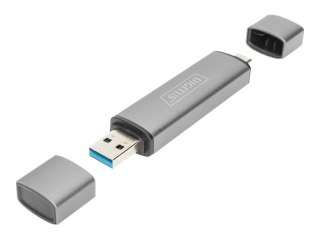 DIGITUS Podwójny czytnik kart Hub USB-C / USB 3.0, OTG | Digitus | Czytnik kart - USB 3.0/USB-C | DA-70886