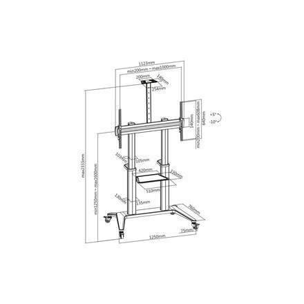 Digitus | Pozostałe | 70-120" | Maksymalna waga (ładowność) 140 kg | Czarny Digitus | Pozostałe | 70-120" | Maksymalna waga (ładowność) 140 kg | Czarny