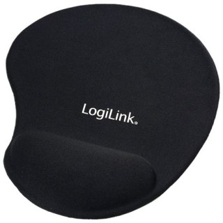 LogiLink | Podkładka pod mysz z poduszką pod nadgarstek | Guma, Lycra, pianka, miękki żel | Czarny
