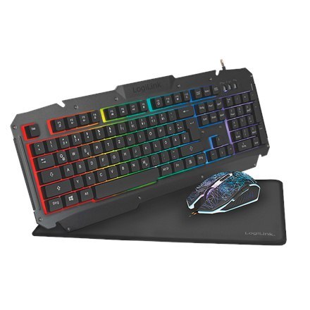 Logilink | Gaming-Set, klawiatura, mysz i podkładka | ID0185 | Metal | Zestaw klawiatura, mysz i podkładka | Przewodowa | Mysz w Logilink | Gaming-Set, klawiatura, mysz i podkładka | ID0185 | Metal | Zestaw klawiatura, mysz i podkładka | Przewodowa | Mysz w