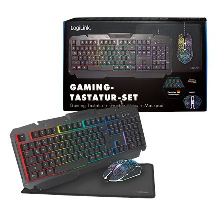 Logilink | Gaming-Set, klawiatura, mysz i podkładka | ID0185 | Metal | Zestaw klawiatura, mysz i podkładka | Przewodowa | Mysz w Logilink | Gaming-Set, klawiatura, mysz i podkładka | ID0185 | Metal | Zestaw klawiatura, mysz i podkładka | Przewodowa | Mysz w