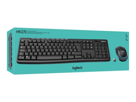 Logitech MK270 | Zestaw klawiatura i mysz | Bezprzewodowy | USA | Czarny Logitech MK270 | Zestaw klawiatura i mysz | Bezprzewodowy | USA | Czarny