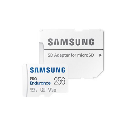 Samsung | PRO Endurance | MB-MJ256KA/EU | 256 GB | Karta pamięci microSD | Pamięć flash klasy U3, V30, Class 10 | Adapter SD Samsung | PRO Endurance | MB-MJ256KA/EU | 256 GB | Karta pamięci microSD | Pamięć flash klasy U3, V30, Class 10 | Adapter SD
