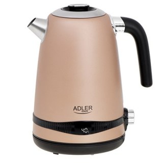 Adler | Czajnik | AD 1295 | Elektryczny | 2200 W | 1,7 L | Stal nierdzewna | Podstawa obrotowa 360° | Złoty