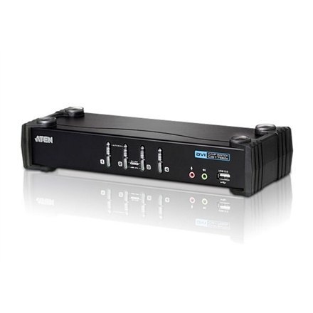 Aten 4-Port USB DVI/Audio KVMP Przełącznik - Bezpieczne zarządzanie komputerami za pomocą jednego zestawu klawiatury, myszy i mo Aten 4-Port USB DVI/Audio KVMP Przełącznik - Bezpieczne zarządzanie komputerami za pomocą jednego zestawu klawiatury, myszy i mo