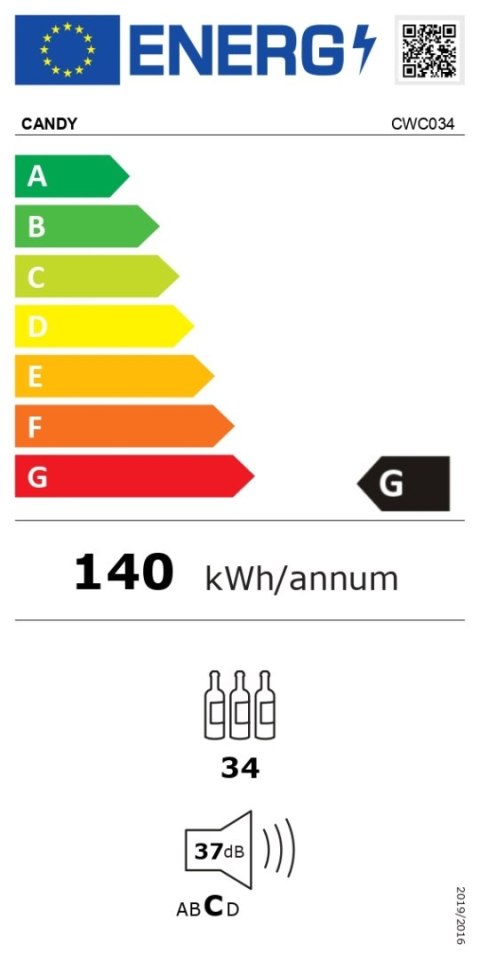 Chłodziarka do wina | 438063 | Klasa efektywności energetycznej G | Wolnostojąca | Pojemność butelek 34 | Czarna Chłodziarka do wina | 438063 | Klasa efektywności energetycznej G | Wolnostojąca | Pojemność butelek 34 | Czarna