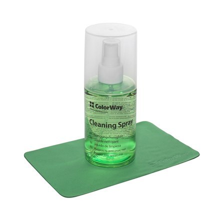 ColorWay | Zestaw czyszczący | Spray czyszczący (200 ml), 2 ściereczki z mikrofibry ColorWay | Zestaw czyszczący | Spray czyszczący (200 ml), 2 ściereczki z mikrofibry