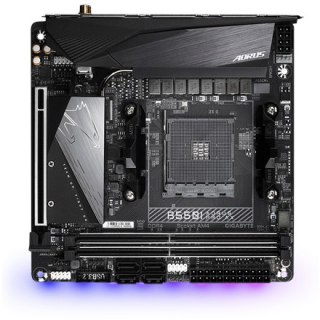 Gigabyte | B550I AORUS PRO AX | Gniazdo procesora Socket AM4 | Typ chipsetu AMD B550 | Obsługiwana technologia pamięci RAM DDR4