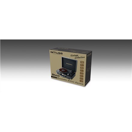 Muse | Czarny | System stereo z gramofonem | MT-103 GD | 3 prędkości | Port USB | Wejście AUX Muse | Czarny | System stereo z gramofonem | MT-103 GD | 3 prędkości | Port USB | Wejście AUX