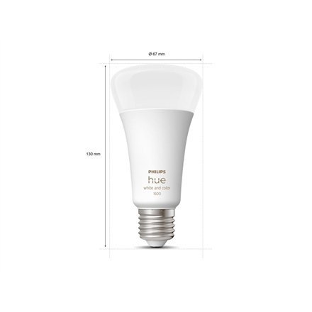 Philips Hue WCA 13,5W A67 E27 Philips Hue | Hue WCA 13,5W A67 E27 | E27 | 13,5 W | RGBW 2000-6500K | Bluetooth i Zigbee Philips Hue WCA 13,5W A67 E27 Philips Hue | Hue WCA 13,5W A67 E27 | E27 | 13,5 W | RGBW 2000-6500K | Bluetooth i Zigbee