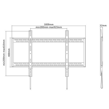 Sunne | Uchwyt ścienny | 60-100-LP | 60-100 " | Maksymalna waga (udźwig) 100 kg | Czarny Sunne | Uchwyt ścienny | 60-100-LP | 60-100 " | Maksymalna waga (udźwig) 100 kg | Czarny