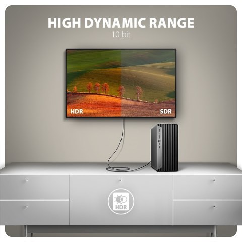 AXAGON RVD-HI20C2 Kabel DisplayPort -> HDMI 2.0b 1,8 m, 4K/60Hz | AXAGON AXAGON RVD-HI20C2 Kabel DisplayPort -> HDMI 2.0b 1,8 m, 4K/60Hz | AXAGON
