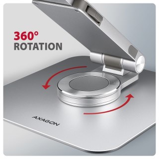 AXAGON STND-LR Obrotowa podstawka aluminiowa do laptopów 10" - 17", regulowana wysokość i kąt nachylenia | AXAGON