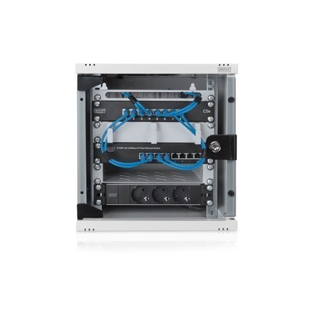 Digitus | Szafa ścienna 6U | DN-10-05U-1 | Szara | Klasa bezpieczeństwa IP20; kąt otwarcia drzwi 200°; Zamykane drzwi ze szkła b Digitus | Szafa ścienna 6U | DN-10-05U-1 | Szara | Klasa bezpieczeństwa IP20; kąt otwarcia drzwi 200°; Zamykane drzwi ze szkła b