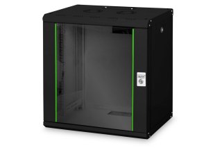 Digitus | Wall Mounting Cabinet | DN-19 12-U-SW | Black | IP protection class: IP20; Front door: Glass door, single opening; Cab