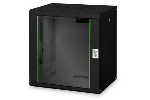 Digitus | Wall Mounting Cabinet | DN-19 12-U-SW | Black | IP protection class: IP20; Front door: Glass door, single opening; Cab Digitus | Wall Mounting Cabinet | DN-19 12-U-SW | Black | IP protection class: IP20; Front door: Glass door, single opening; Cab