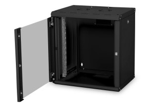 Digitus | Wall Mounting Cabinet | DN-19 12-U-SW | Black | IP protection class: IP20; Front door: Glass door, single opening; Cab