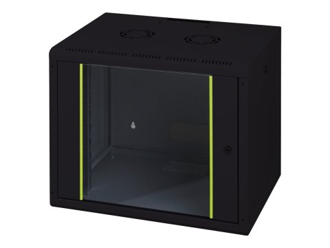 Digitus | Wall Mounting Cabinet | DN-19 12-U-SW | Black | IP protection class: IP20; Front door: Glass door, single opening; Cab Digitus | Wall Mounting Cabinet | DN-19 12-U-SW | Black | IP protection class: IP20; Front door: Glass door, single opening; Cab