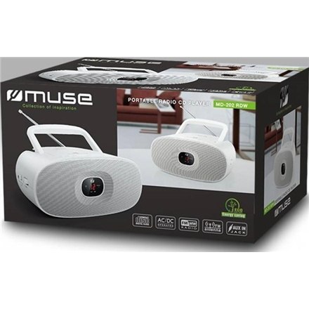 Muse | MD-202RDW | Przenośny radioodtwarzacz CD | Biały Muse | MD-202RDW | Przenośny radioodtwarzacz CD | Biały