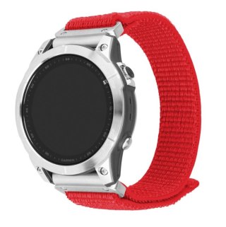 Stały | Sportowy pasek do Garmin QuickFit 26mm | 160-210 mm | Czerwony | Nylon