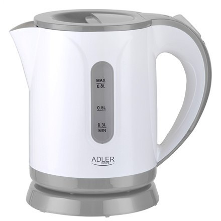Adler | Czajnik | AD 1371g | Elektryczny | 850 W | 0.8 L | Stal nierdzewna/Polipropylen | Podstawa obrotowa 360° | Biały/Szary Adler | Czajnik | AD 1371g | Elektryczny | 850 W | 0.8 L | Stal nierdzewna/Polipropylen | Podstawa obrotowa 360° | Biały/Szary
