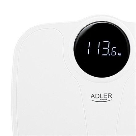 Adler | Waga łazienkowa | AD 8172w | Maksymalna waga (udźwig) 180 kg | Dokładność 100 g | Pomiar wskaźnika masy ciała (BMI) | Bi Adler | Waga łazienkowa | AD 8172w | Maksymalna waga (udźwig) 180 kg | Dokładność 100 g | Pomiar wskaźnika masy ciała (BMI) | Bi